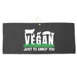 Funny Vegan Plant Based Veganism Organic Food Gift Large Microfiber Waffle Golf Towel