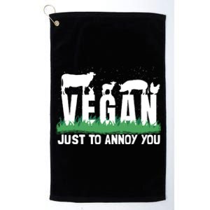 Funny Vegan Plant Based Veganism Organic Food Gift Platinum Collection Golf Towel