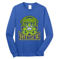 Funny Vegan Power Featuring Strong Angry Broccoli Flexing Gift Long Sleeve Shirt