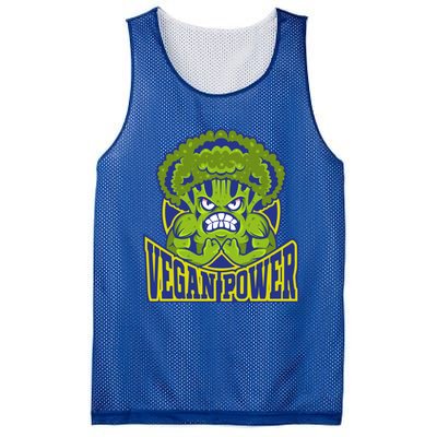 Funny Vegan Power Featuring Strong Angry Broccoli Flexing Gift Mesh Reversible Basketball Jersey Tank