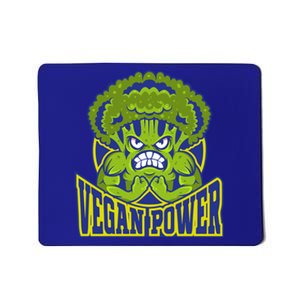 Funny Vegan Power Featuring Strong Angry Broccoli Flexing Gift Mousepad