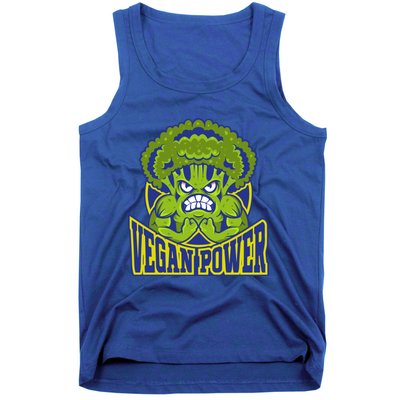 Funny Vegan Power Featuring Strong Angry Broccoli Flexing Gift Tank Top