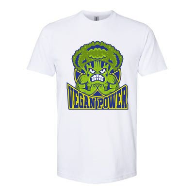 Funny Vegan Power Featuring Strong Angry Broccoli Flexing Gift Softstyle® CVC T-Shirt