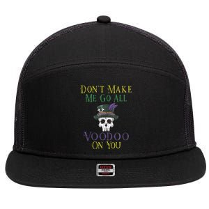 Funny Voodoo Quote Witch Doctor Skull Mardi Gras Festival 7 Panel Mesh Trucker Snapback Hat