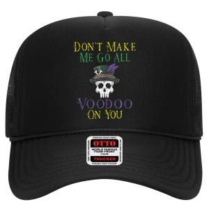 Funny Voodoo Quote Witch Doctor Skull Mardi Gras Festival High Crown Mesh Back Trucker Hat