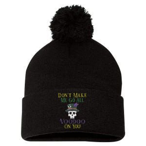 Funny Voodoo Quote Witch Doctor Skull Mardi Gras Festival Pom Pom 12in Knit Beanie