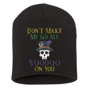 Funny Voodoo Quote Witch Doctor Skull Mardi Gras Festival Short Acrylic Beanie