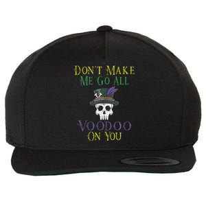 Funny Voodoo Quote Witch Doctor Skull Mardi Gras Festival Wool Snapback Cap