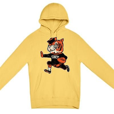 Funny Vintage Running Tiger Football Logo Premium Pullover Hoodie