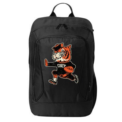 Funny Vintage Running Tiger Football Logo City Backpack