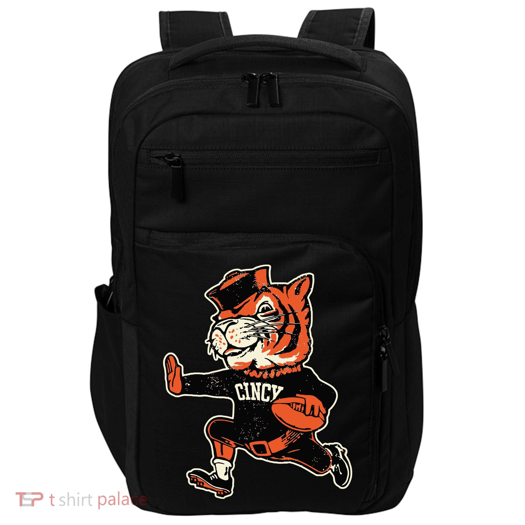 Funny Vintage Running Tiger Football Logo Impact Tech Backpack