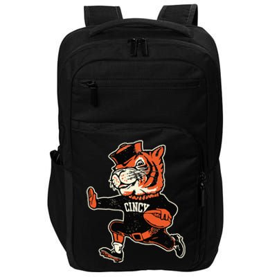 Funny Vintage Running Tiger Football Logo Impact Tech Backpack