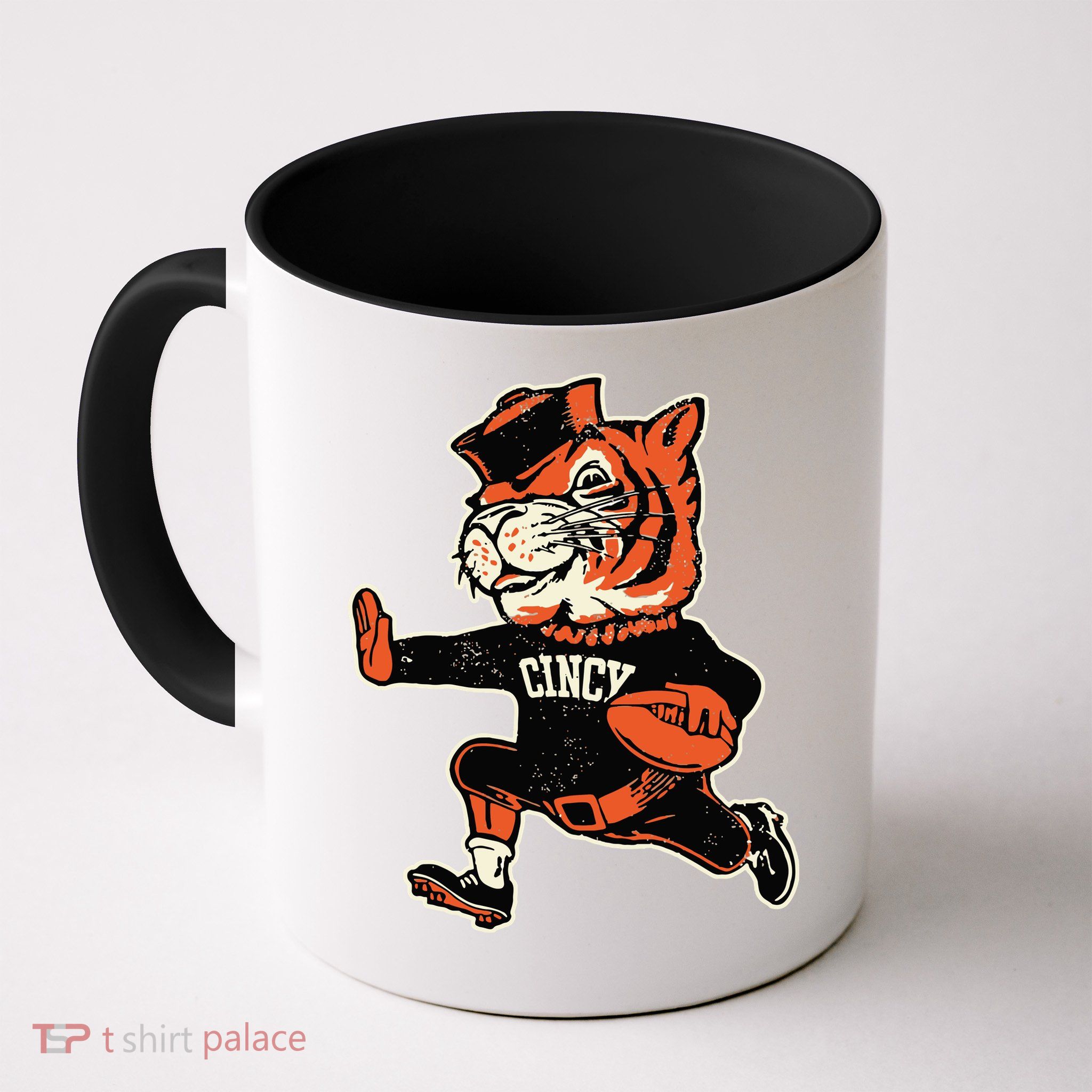 Funny Vintage Running Tiger Football Logo Mug