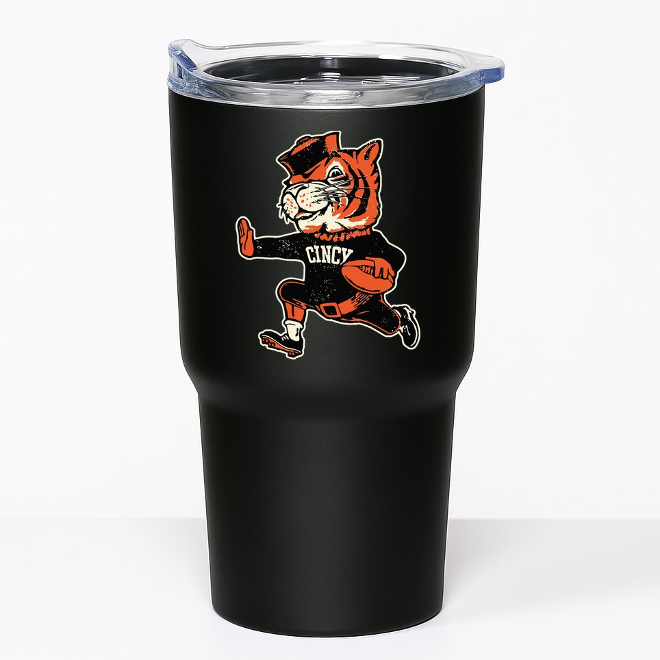 Funny Vintage Running Tiger Football Logo Tumbler
