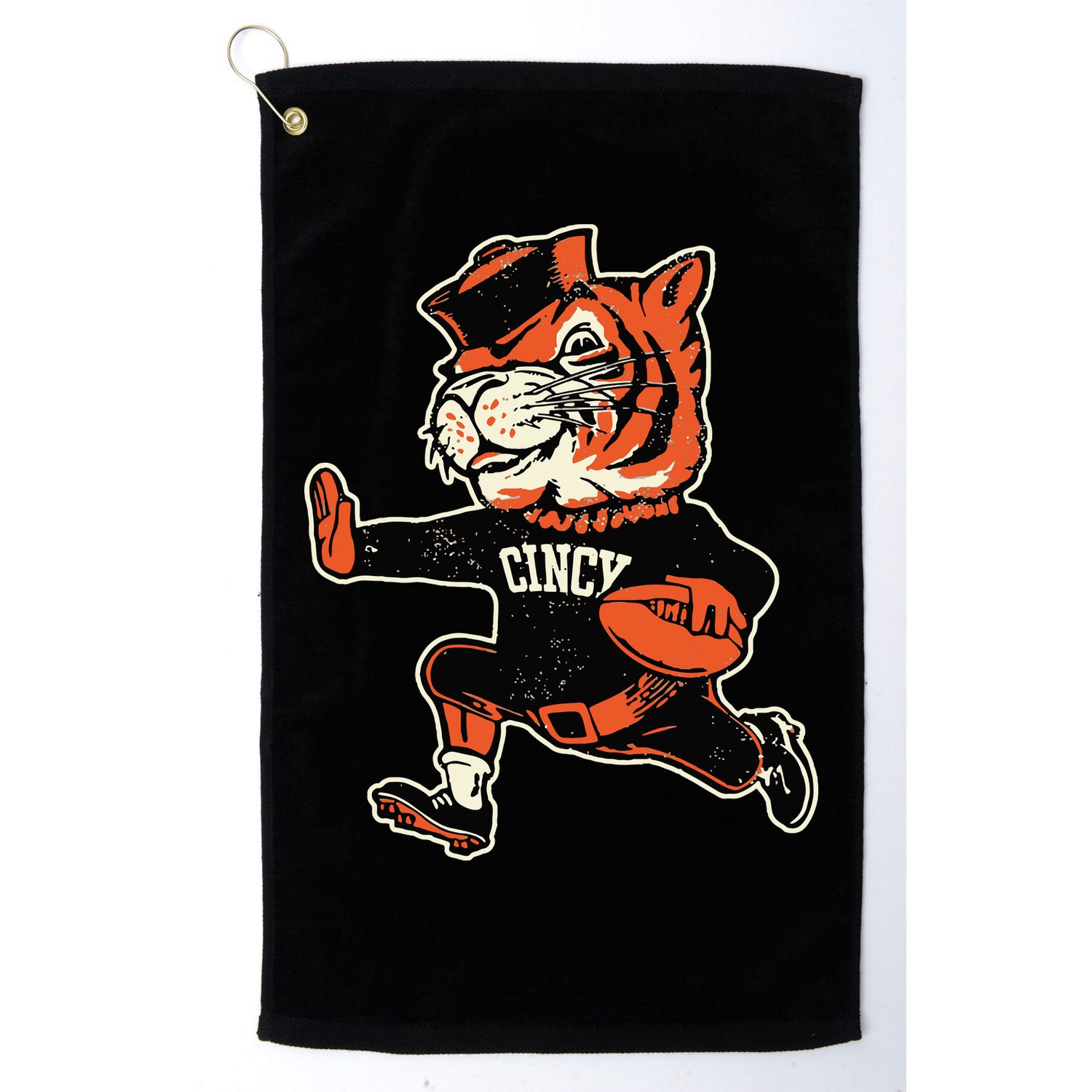 Funny Vintage Running Tiger Football Logo Golf Towel