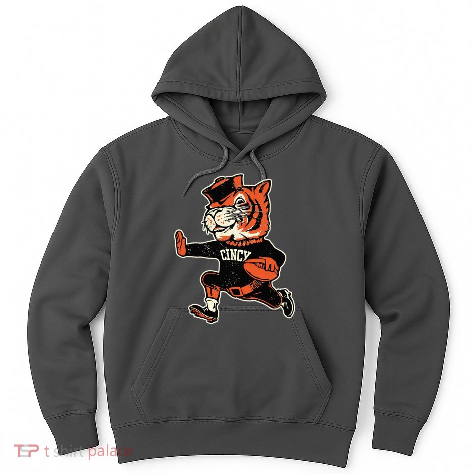 Funny Vintage Running Tiger Football Logo Hoodie
