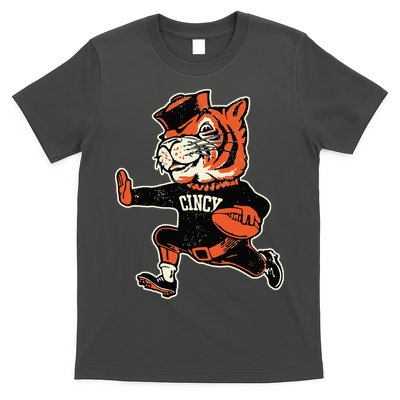 Funny Vintage Running Tiger Football Logo T-Shirt