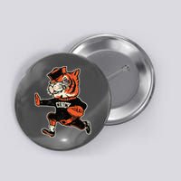 Funny Vintage Running Tiger Football Logo Button