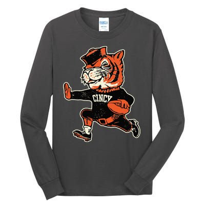 Funny Vintage Running Tiger Football Logo Tall Long Sleeve T-Shirt