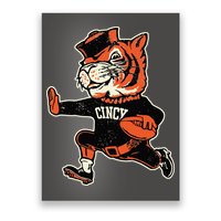 Funny Vintage Running Tiger Football Logo Poster