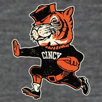 Funny Vintage Running Tiger Football Logo Poster