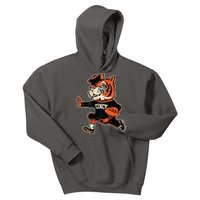 Funny Vintage Running Tiger Football Logo Kids Hoodie