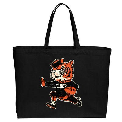 Funny Vintage Running Tiger Football Logo Cotton Canvas Jumbo Tote