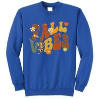 Fall Vibes Retro Vintage Leopard Circle Pumpkin Thanksgiving  Sweatshirt