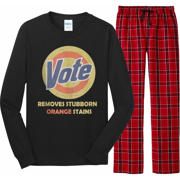 Funny Vote Removes Stubborn Orange Stains Election 2024 Long Sleeve Pajama Set