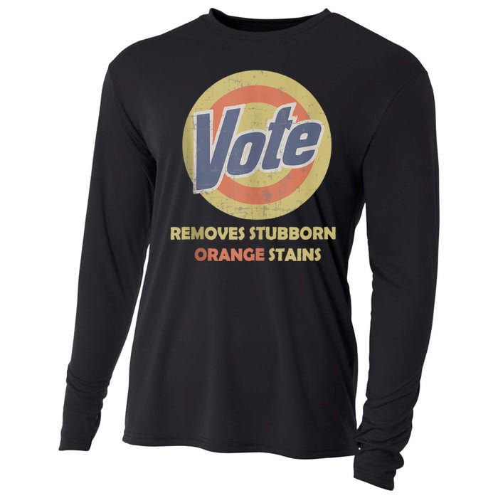 Funny Vote Removes Stubborn Orange Stains Election 2024 Cooling Performance Long Sleeve Crew