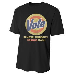 Funny Vote Removes Stubborn Orange Stains Election 2024 Performance Sprint T-Shirt