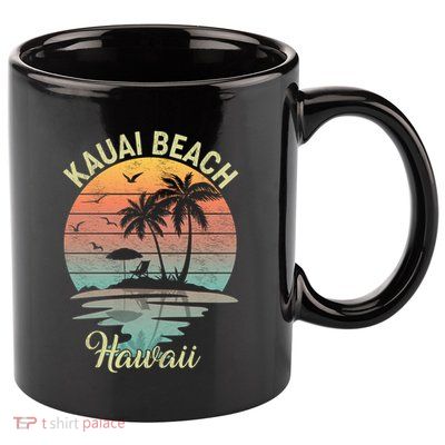 Family Vacation Retro Vintage Hawaii Kauai Beach Gift 11oz C Handle Ceramic Mug
