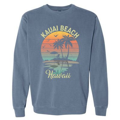 Family Vacation Retro Vintage Hawaii Kauai Beach Gift Garment-Dyed Sweatshirt