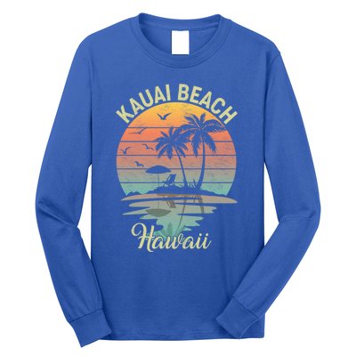 Family Vacation Retro Vintage Hawaii Kauai Beach Gift Long Sleeve Shirt