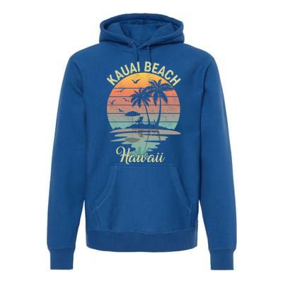 Family Vacation Retro Vintage Hawaii Kauai Beach Gift Premium Hoodie