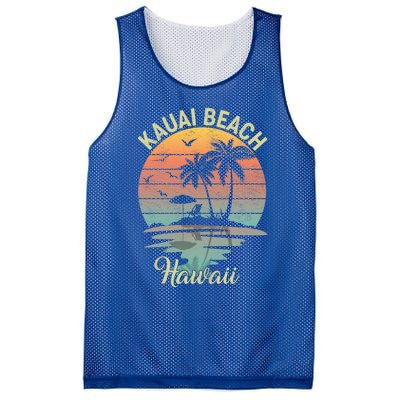 Family Vacation Retro Vintage Hawaii Kauai Beach Gift Mesh Reversible Basketball Jersey Tank