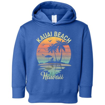 Family Vacation Retro Vintage Hawaii Kauai Beach Gift Toddler Hoodie