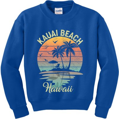 Family Vacation Retro Vintage Hawaii Kauai Beach Gift Kids Sweatshirt