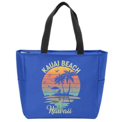 Family Vacation Retro Vintage Hawaii Kauai Beach Gift Zip Tote Bag