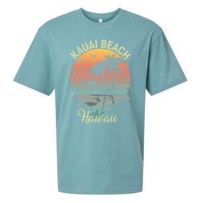 Family Vacation Retro Vintage Hawaii Kauai Beach Gift Sueded Cloud Jersey T-Shirt