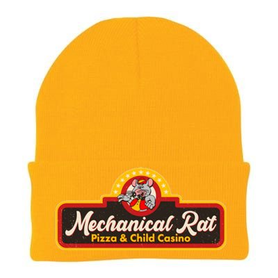 Funny Vintage Retro Mechanical Rat Pizza And Child Casino Knit Cap Winter Beanie