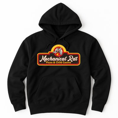 Funny Vintage Retro Mechanical Rat Pizza And Child Casino Hoodie