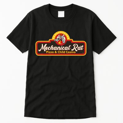 Funny Vintage Retro Mechanical Rat Pizza And Child Casino Tall T-Shirt