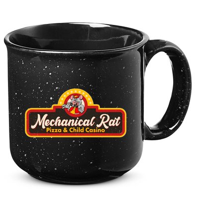 Funny Vintage Retro Mechanical Rat Pizza And Child Casino 15oz Campfire Ceramic Mug