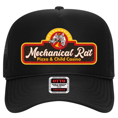 Funny Vintage Retro Mechanical Rat Pizza And Child Casino Trucker Hat