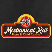 Funny Vintage Retro Mechanical Rat Pizza And Child Casino Hat