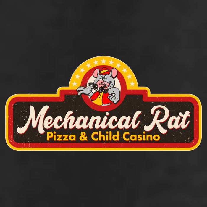 Funny Vintage Retro Mechanical Rat Pizza And Child Casino Hat