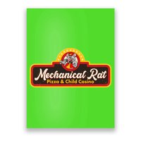 Funny Vintage Retro Mechanical Rat Pizza And Child Casino Poster
