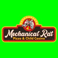 Funny Vintage Retro Mechanical Rat Pizza And Child Casino Poster