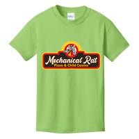 Funny Vintage Retro Mechanical Rat Pizza And Child Casino Kids T-Shirt